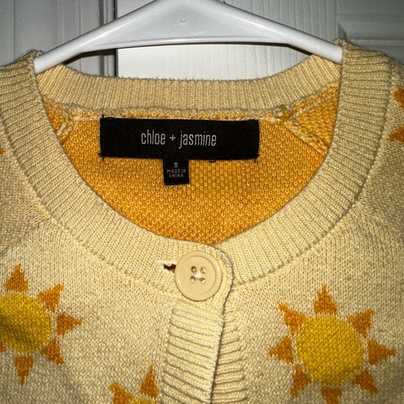 Chloe + Jasmine Yellow Sun Pattern Cardigan - Picture 4 of 6